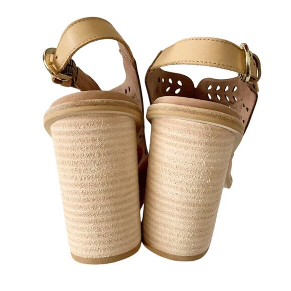 Anthropologie Lucia Cut Out Sandals 8.5 Tan NEW - Picture 7 of 12